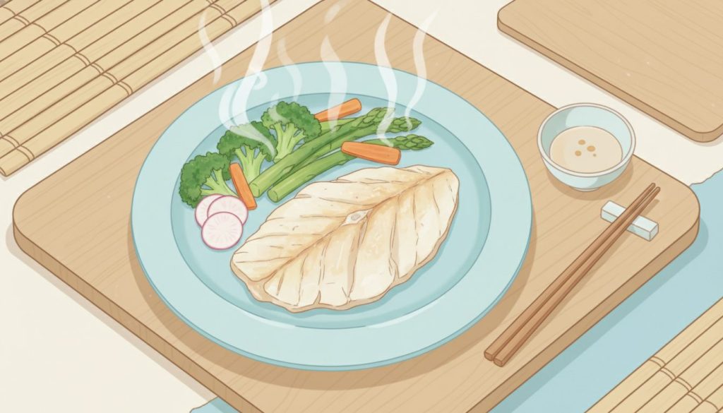 découvrez une recette saine et facile de filet de poisson cuit au four accompagné de légumes vapeur pour un repas équilibré et savoureux.