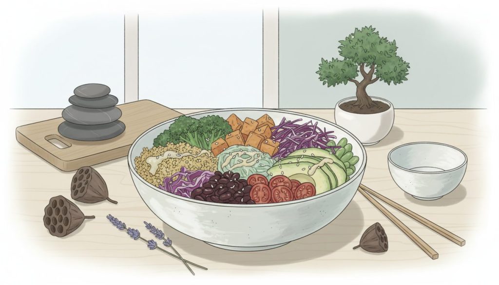 découvrez une recette facile de buddha bowl équilibré à préparer chez vous, idéale pour une alimentation saine et gourmande au quotidien.
