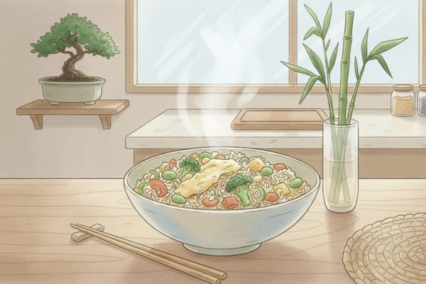 découvrez notre recette simple et saine de riz sauté aux légumes et œufs, parfaite pour un repas rapide et équilibré.