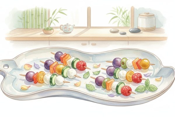 découvrez une recette de brochette healthy à préparer la veille, idéale pour un apéro rapide et savoureux tout en gagnant du temps.