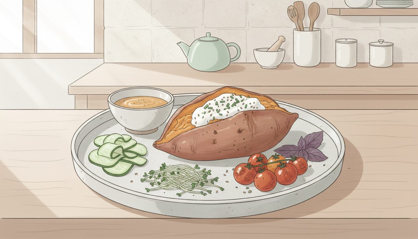 découvrez une recette simple et saine de patate douce au four, idéale pour un repas équilibré et savoureux en toute simplicité.