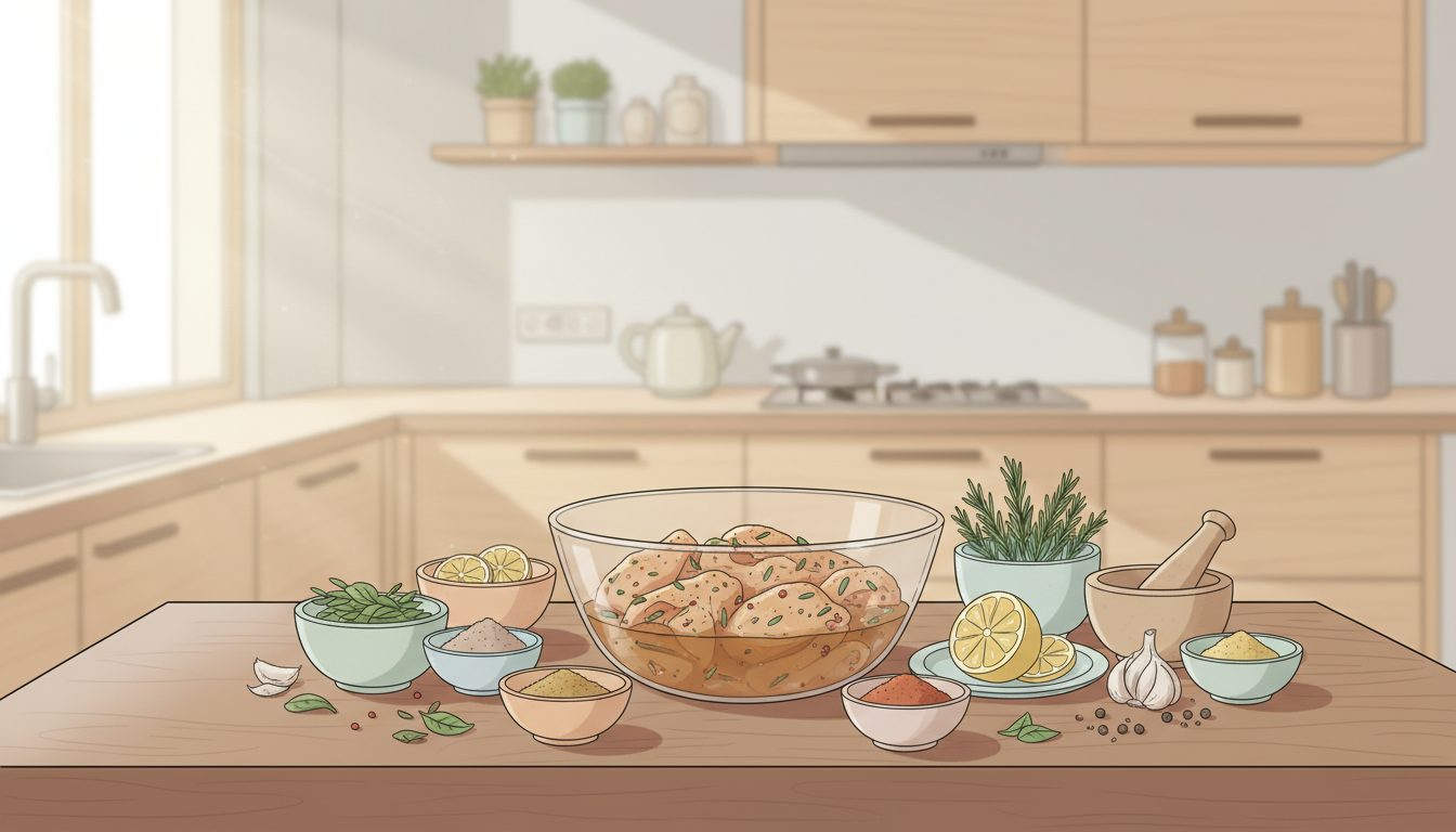 découvrez notre recette de poulet mariné accompagnée d'astuces simples pour préparer un plat savoureux, équilibré et plein de fraîcheur, parfait pour toutes les occasions.