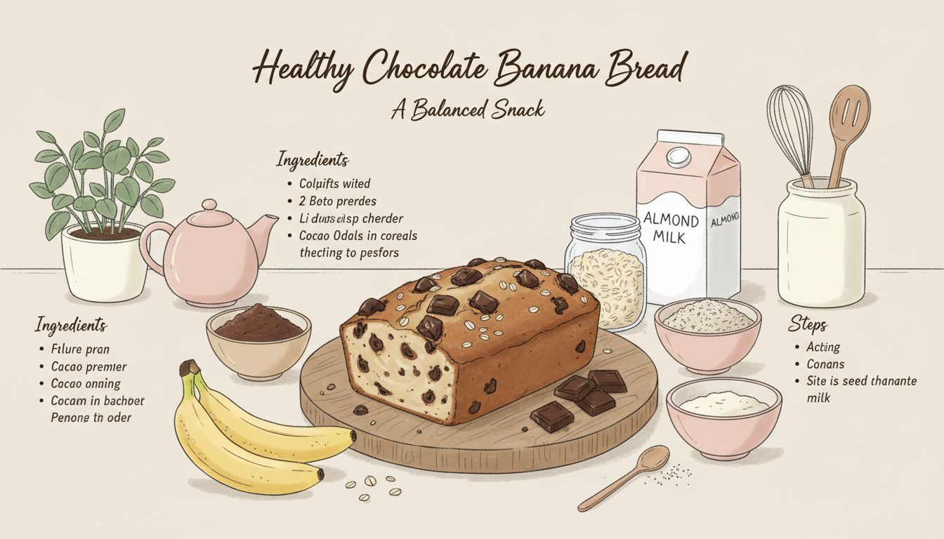 découvrez notre recette healthy de banana bread au chocolat, idéale pour un goûter équilibré et gourmand. facile à préparer, saine et délicieuse, elle ravira petits et grands.