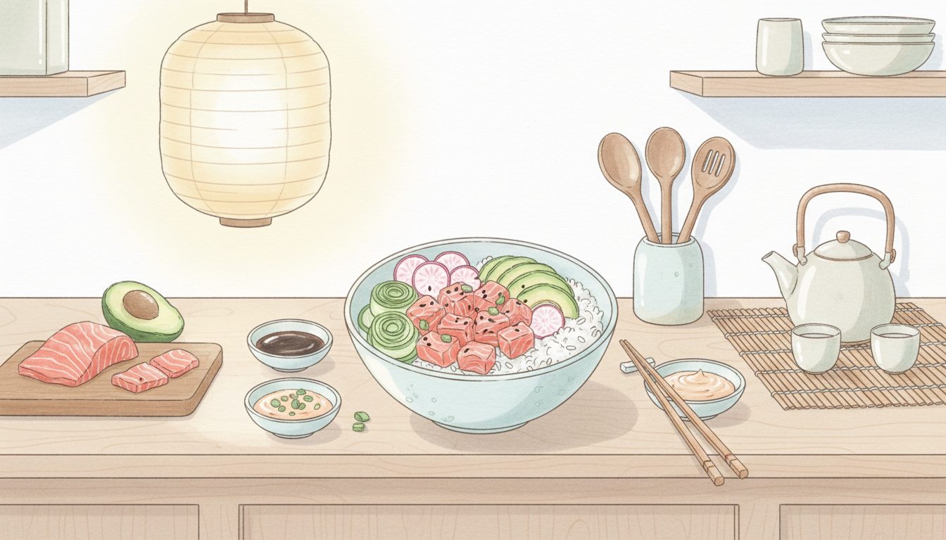 découvrez notre recette facile de poke bowl au saumon, un plat healthy et équilibré idéal pour un repas savoureux et nutritif.