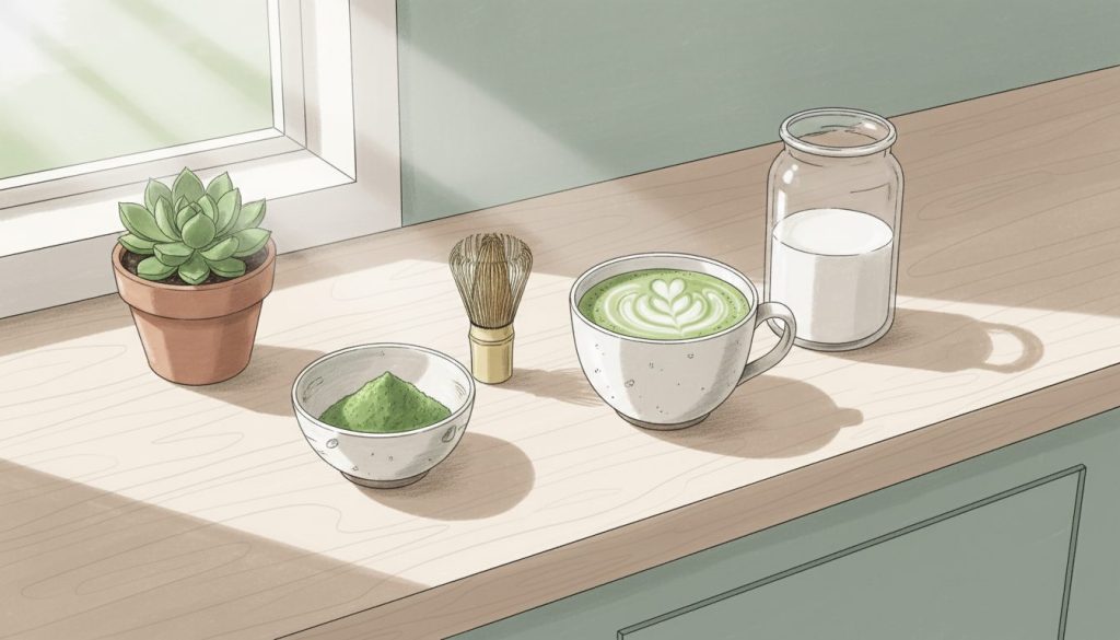 découvrez une recette simple et healthy de matcha latte à préparer facilement chez vous pour un moment de bien-être et de douceur.