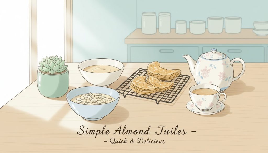 découvrez une recette facile et rapide de tuiles aux amandes, idéale pour un goûter léger et gourmand. parfait pour surprendre vos invités avec une douceur maison.