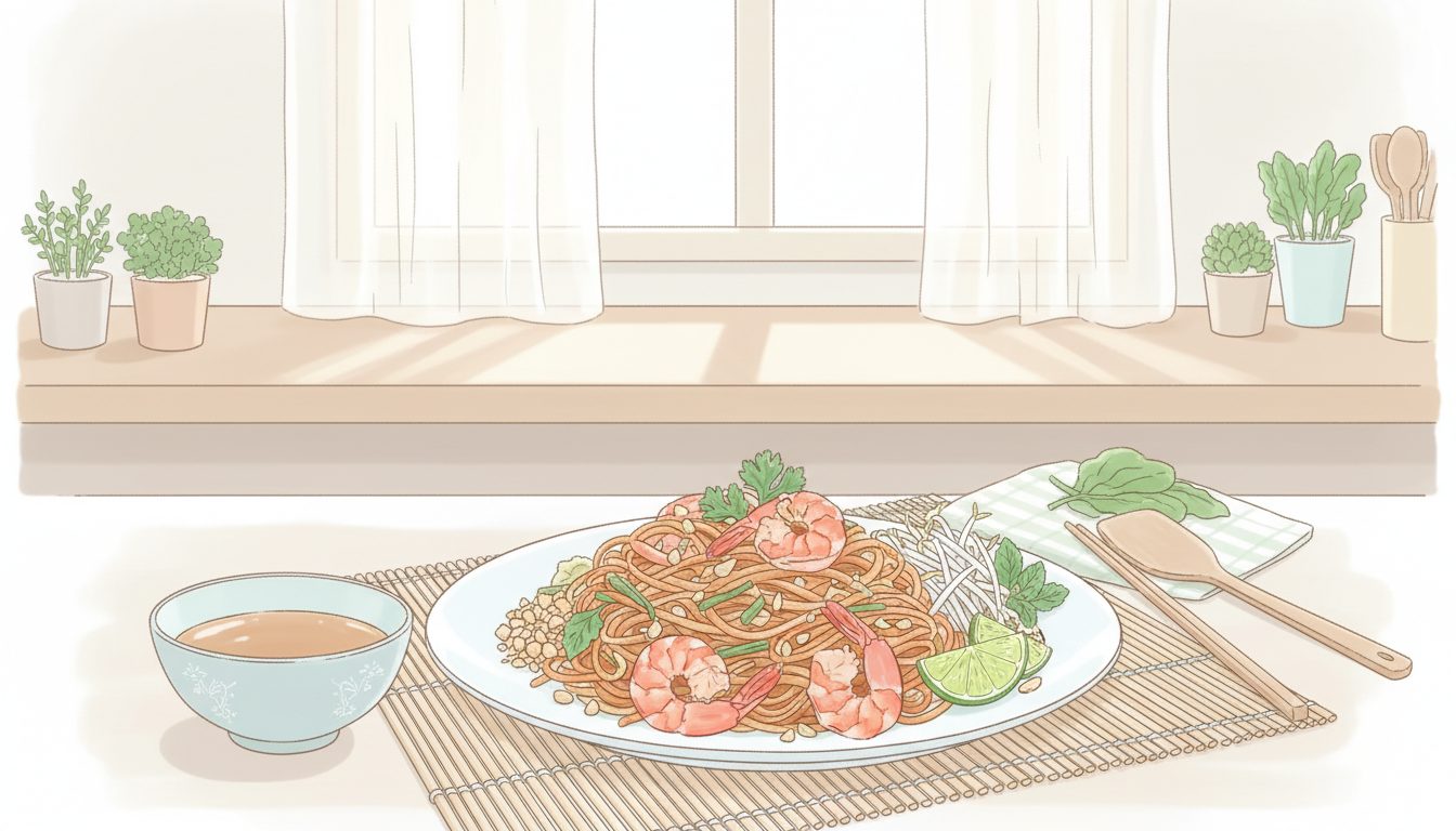 découvrez comment préparer un pad thaï aux crevettes savoureux et équilibré chez vous, grâce à notre recette facile et rapide.