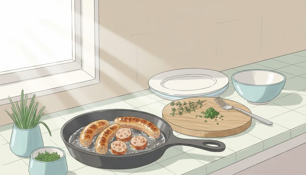 découvrez une recette simple et savoureuse d’andouillette à la poêle, idéale pour un repas réussi rapidement et facilement.