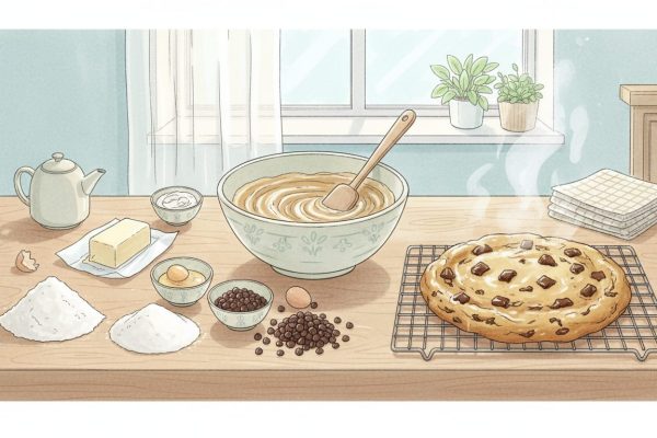 découvrez notre recette simple pour préparer un cookie géant à la fois croustillant à l'extérieur et moelleux à l'intérieur, parfait pour toutes vos envies gourmandes.