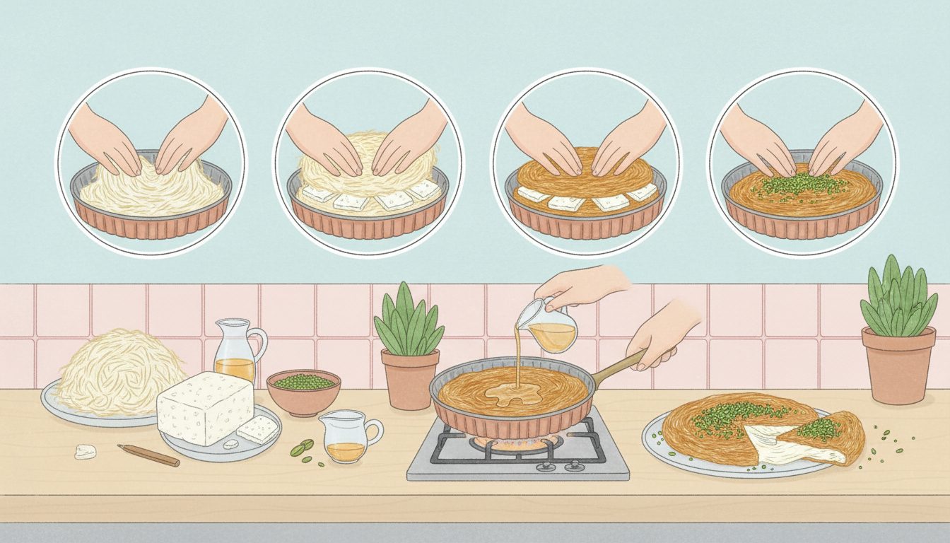 découvrez comment préparer un kunefe traditionnel, délicieux et facile, grâce à notre guide pas à pas. apprenez les astuces pour réussir ce dessert oriental sucré et fondant.